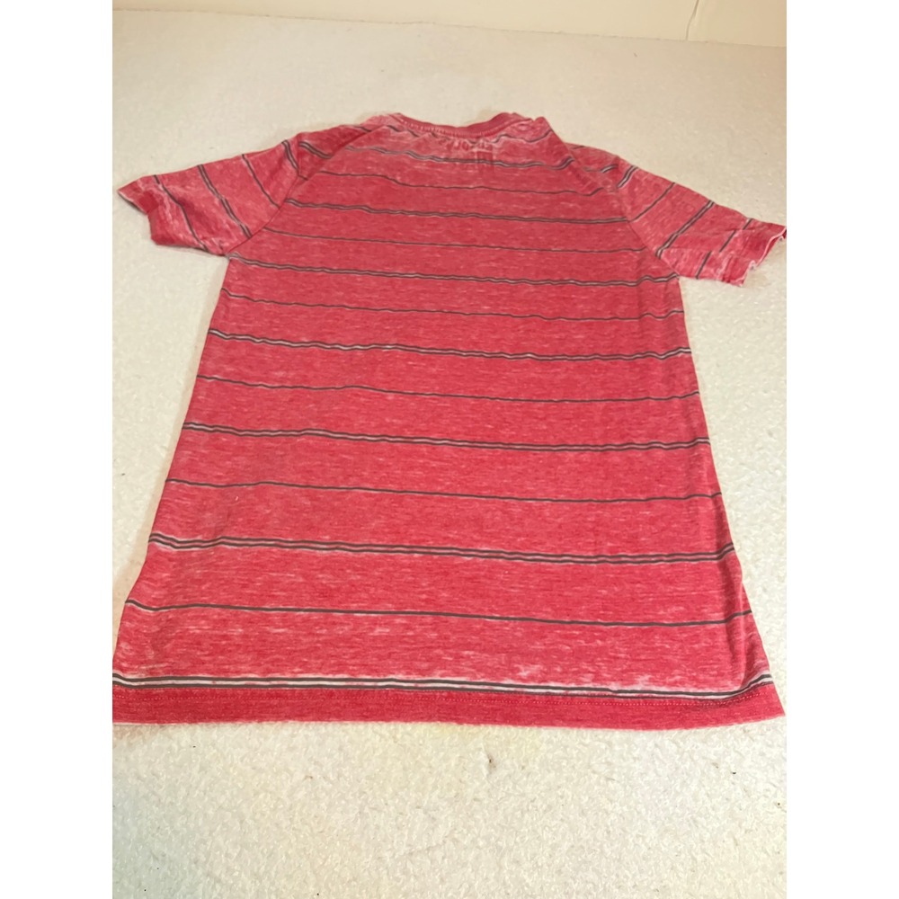 Surplus Mens Size Medium Striped Crewneck Short Sleeve T-Shirt Red Grey NWT - Picture 2 of 7